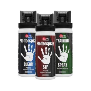 All in One Pfefferspray Set - Tierabwehr (STF + CLEAR) + Trainingsspray, 3x 50ml